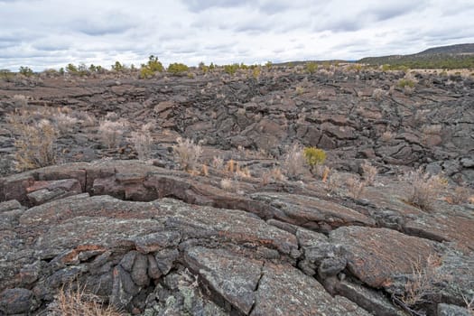 Broken Pahoehoe Rocks in a Lava Field in El Malpais National Monument in New Mexico