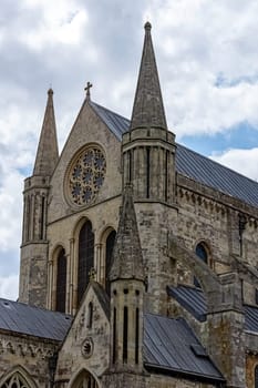 Chichester Cathedral, formally known as the Cathedral Church of the Holy Trinity in Chichester, West Sussex, United Kingdom on 14 July 2019