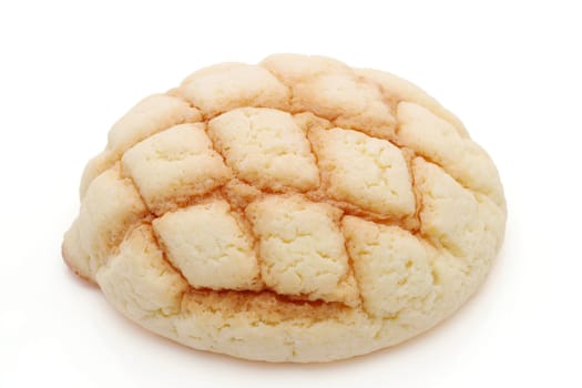 Japanese meronpan bread on a white background