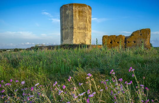 Almohad watchtower of Ibn Marwan or Los Rostros, outskirts Badajoz, Extremadura, Spain