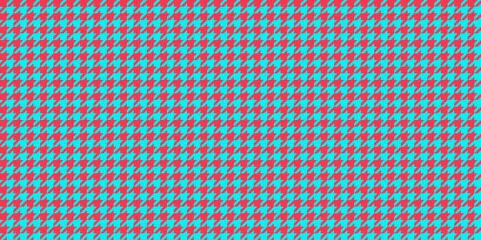 Red Blue Seamless Houndstooth Pattern Background. Traditional Arab Texture. Fabric Textile Material.