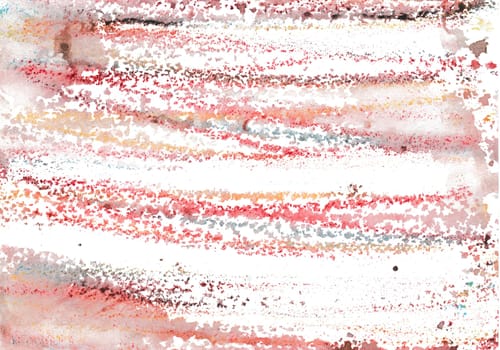 With wax chalk crayons handpaintet watercolor wash background from the primary colors red, blue and yellow