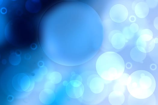 Abstract gradient of light blue turquoise dark blue background texture with glowing circular bokeh lights. Beautiful colorful spring or summer backdrop.