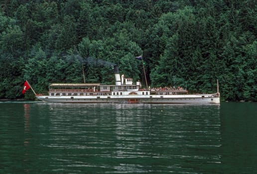 Ferry Boat on lake in Switzerland