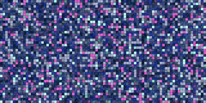 Blue Lilac White Tiling Colored Squares. Colorful mosaic texture. Bright filling geometric backdrop. Seamless Backgrounds.