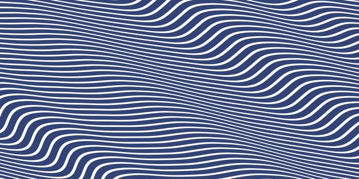 Strong Blue Seamless Hypnotic Waves Background. Stylish Colorful Ripples Texture. Dynamic Modern Backdrop.
