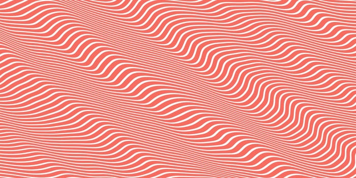 Salmon Seamless Hypnotic Waves Background. Stylish Colorful Ripples Texture. Dynamic Modern Backdrop.