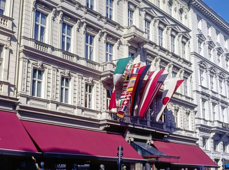 Entrance of Hotel Sacher in Vienna, Austria