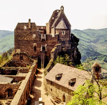 Castle Aggstein over  River Danube in Austria