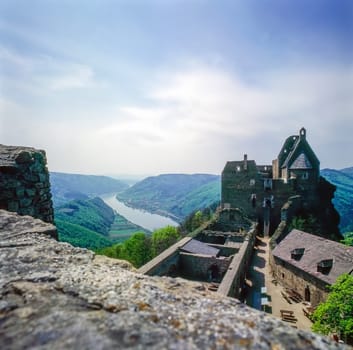 Castle Aggstein over  River Danube in Austria