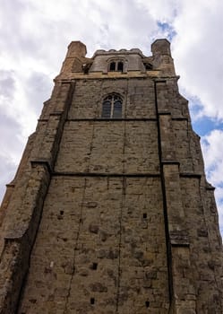 Chichester Cathedral (Cathedral Church of the Holy Trinity) free-standing medieval bell tower known as campanile in Chichester, West Sussex, United Kingdom on 14 July 2019