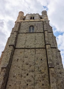 Chichester Cathedral (Cathedral Church of the Holy Trinity) free-standing medieval bell tower known as campanile in Chichester, West Sussex, United Kingdom on 14 July 2019