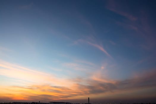 Sunset Sky Background at airport.Sunset Sky Background at airport shoot on the road