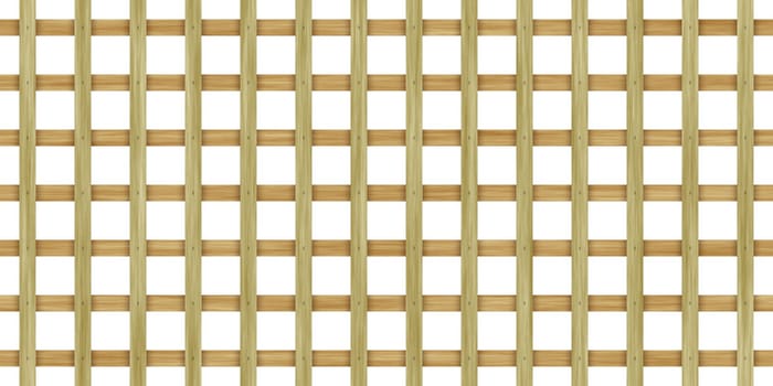 Seamless Light Wood Lattice Background. Decorative Outdoor Exterior Backdrop.