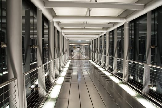 Travelator Tunnel in Airport Concourse