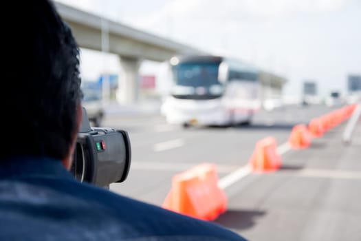 catch speeding drivers with a radar gun