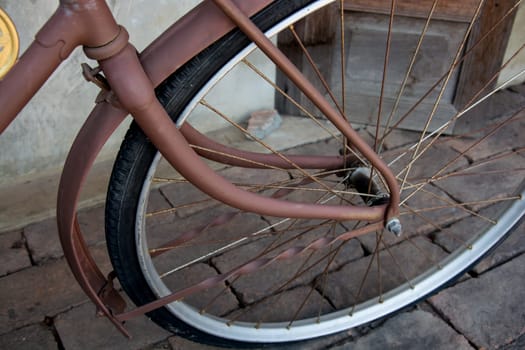 Vintage bicycle detail close up