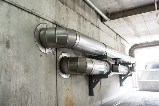 cables and piping as found inside of a thermal power
