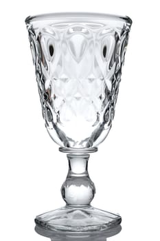 Absinthe crystal glass white isolated in vertical format