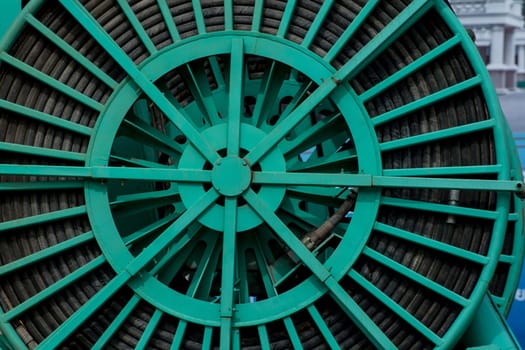 spools for wire left by the phone or electric company