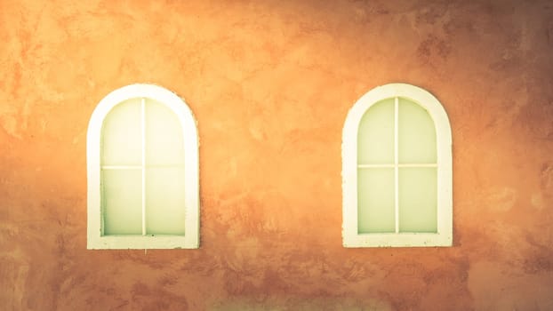 light on Vintage window on nice color cement wall can be used for background