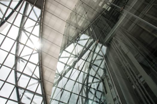 futuristic elevator in the modern building