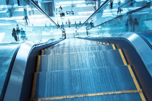 Escalator stairs in station color Filter