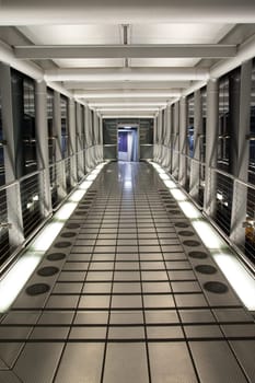 Travelator Tunnel in Airport Concourse