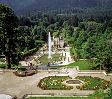 Gardens of Palace Linderhof in Bavaria, Germany