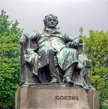 Statue of Johann Wolfgang von Goethe in park