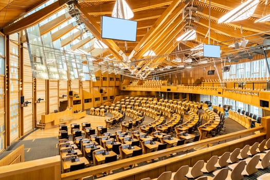 Interior of Scottish Parliament Building Edinburgh Royal mile Scotland UK