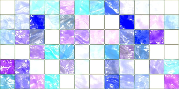 Aqua Sky Blue Modern Tiled Ceramic Mosaic Tiles Material Texture. Good for Interior Design