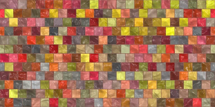 Yellow Melon Red Modern Tiled Ceramic Mosaic Tiles Material Texture. Good for Interior Design