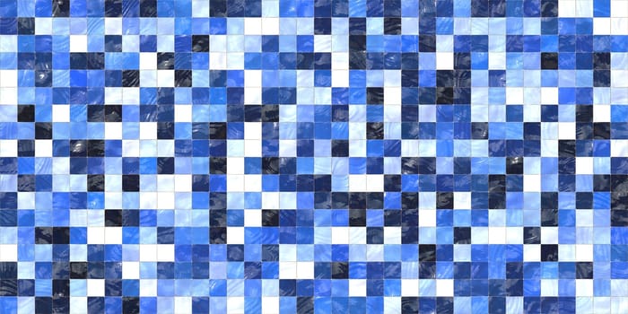 Blue White Modern Tiled Ceramic Mosaic Tiles Material Texture. Good for Interior Design