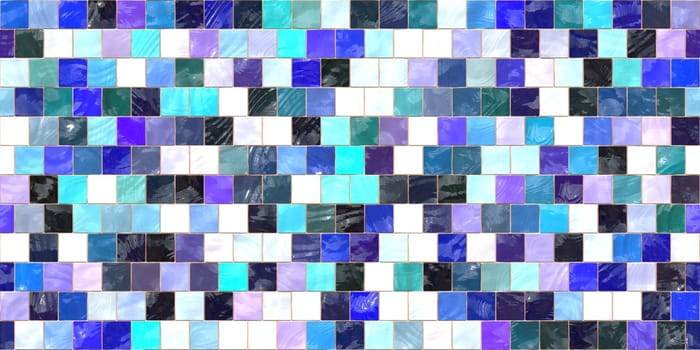 Blue Lilac White and Black Modern Tiled Ceramic Mosaic Tiles Material Texture. Good for Interior Design