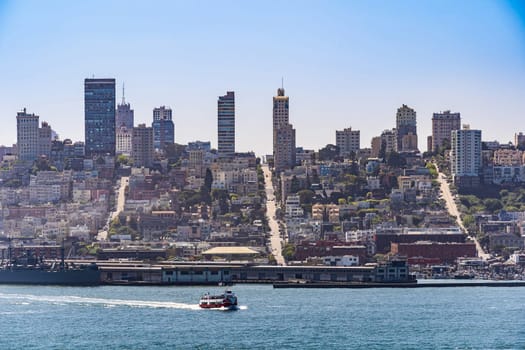 Beautiful cityscape of San Francisco and San Francisco Bay landscape in North California USA West Coast of Pacific Ocean, San Francisco United States Landmark Travel Destination cityscape concept.