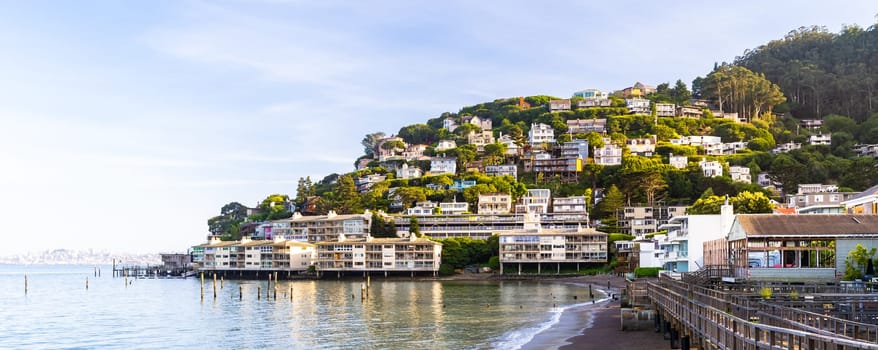 Beautiful cityscape of Sausalito Resort town for San Francisco people in North California USA West Coast of Pacific Ocean, San Francisco United States Landmark Travel Destination cityscape concept.
