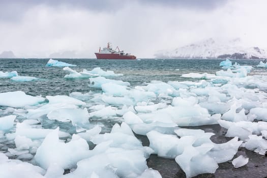 Beautiful landscape and scenery in Antarctica. Freezing