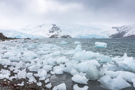 Beautiful landscape and scenery in Antarctica. Freezing