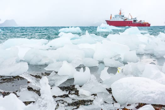 Beautiful landscape and scenery in Antarctica. Freezing