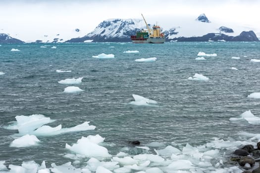 Beautiful landscape and scenery in Antarctica. Freezing