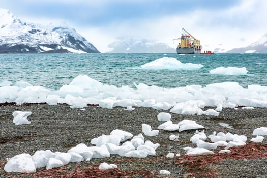 Beautiful landscape and scenery in Antarctica. Freezing
