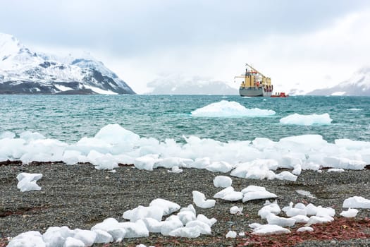 Beautiful landscape and scenery in Antarctica. Freezing