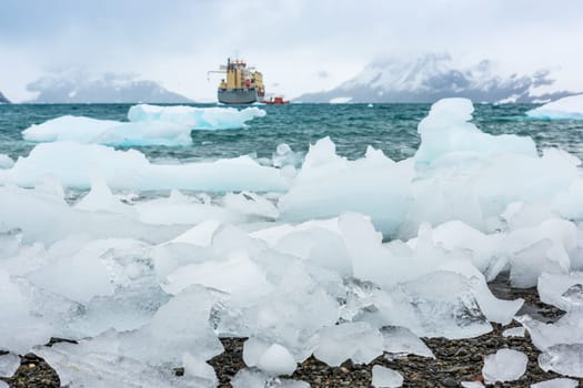 Beautiful landscape and scenery in Antarctica. Freezing