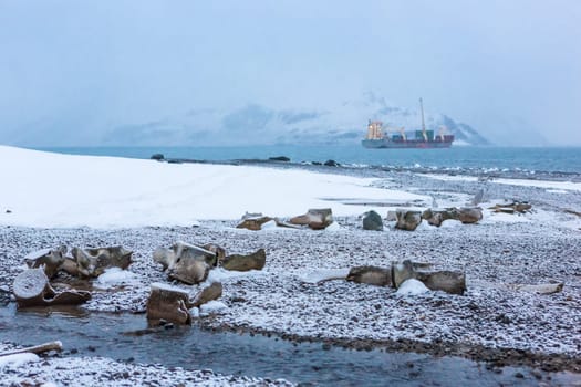 Beautiful landscape and scenery in Antarctica. Freezing