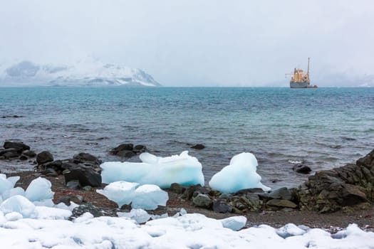 Beautiful landscape and scenery in Antarctica. Freezing