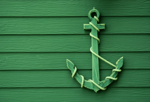 wooden anchor on wall vintage background