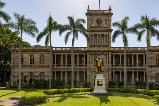 Kamehameha I statue in front of the Supreme Court of the State of Hawaii,Honolulu,Oahu,Hawaii