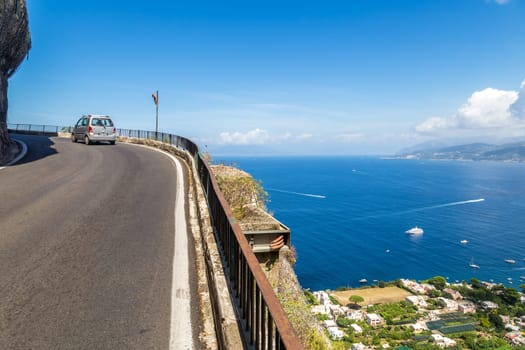 Capri island in a beautiful summer day in Italy