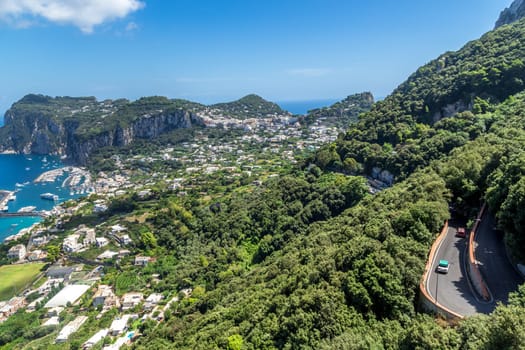 Capri island in a beautiful summer day in Italy